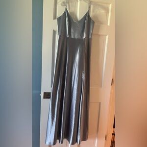 Birdy Grey Jay Shiny Satin Dress - Dusty Blue- Size M